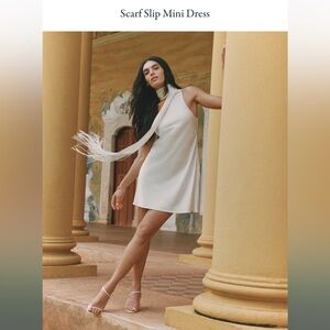 Abercrombie & Fitch Cream Scarf Slip Mini Dress